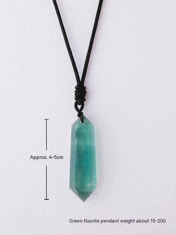 Loket prisma heksagon amethyst asli, kalung batu kasar, loket, barang kemas, hadiah 