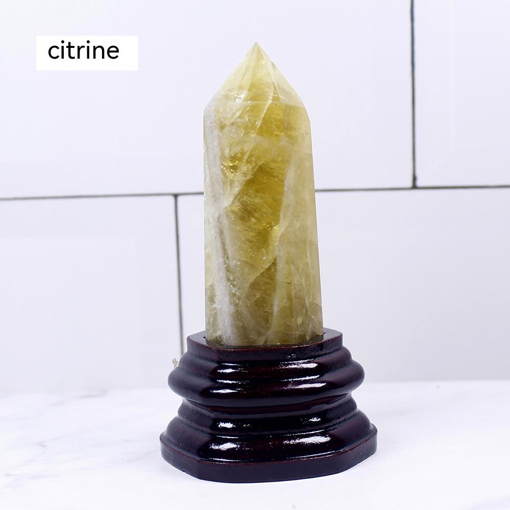 Natural Crystal Hexagonal Single-Pointed Rough, Ore, Crystal Column, Custom-Made Base, Home Decoration