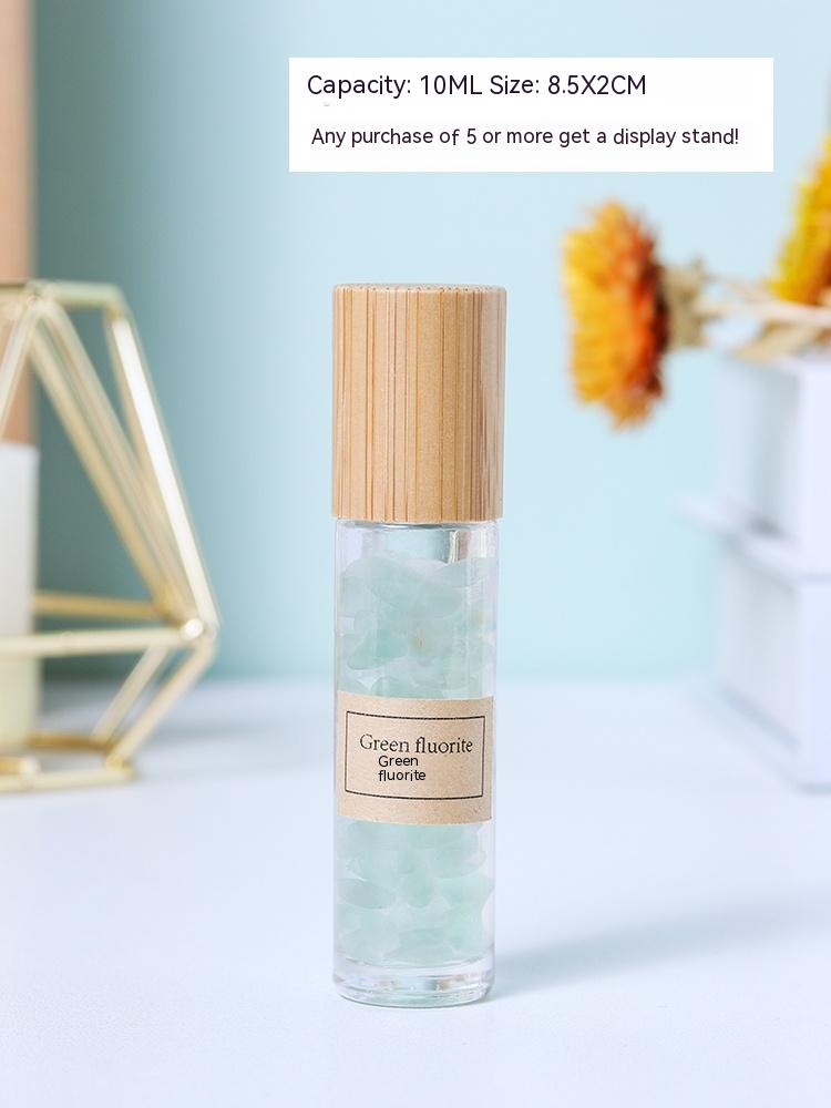 Natural white crystal crushed stone essential oil roller bottle sample perfume bottle portable sub-bottling ore specimen small ornament
