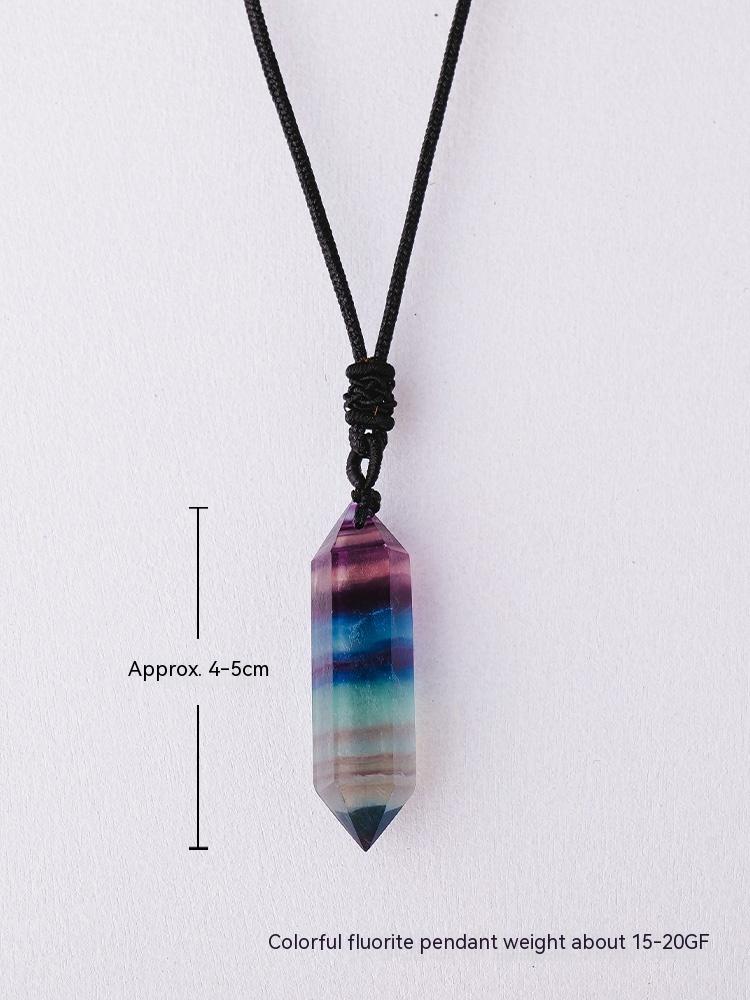 Loket prisma heksagon amethyst asli, kalung batu kasar, loket, barang kemas, hadiah 