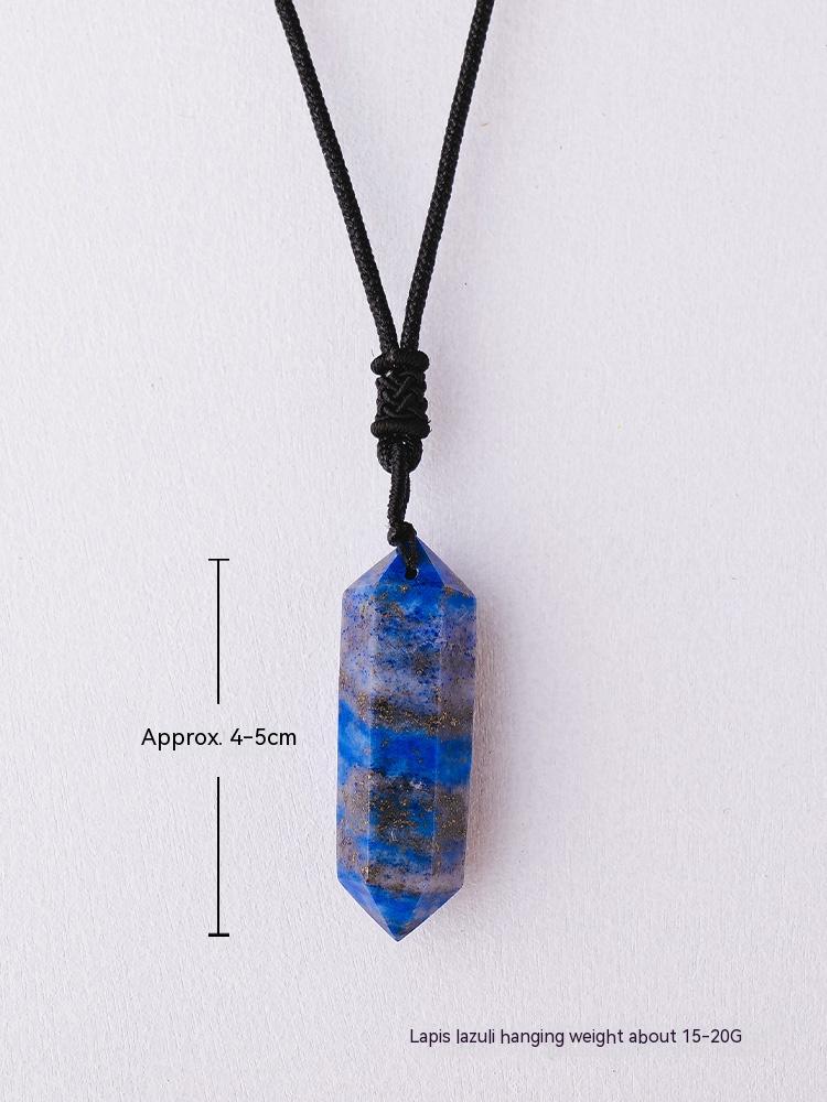 Loket prisma heksagon amethyst asli, kalung batu kasar, loket, barang kemas, hadiah 
