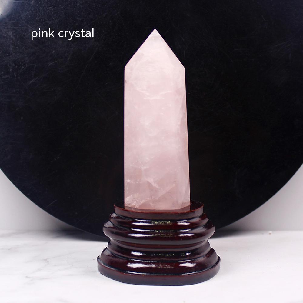 Natural Crystal Hexagonal Single-Pointed Rough, Ore, Crystal Column, Custom-Made Base, Home Decoration