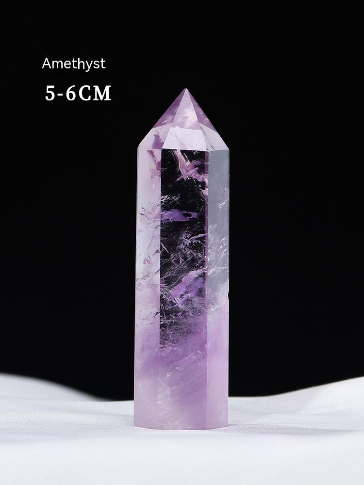 Natural Crystal Rough, Hexagonal Prism, Single-Pointed Clear Quartz, Amethyst, Rose Quartz And Citrine Column, Crystal, Ore Specimen, Degaussing And Purification, Decoration