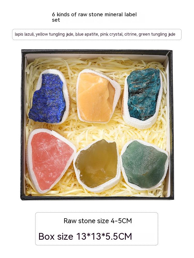Natural crystal gem ore mineral specimen powder crystal lapis lazuli raw stone amethyst block decoration play gift box