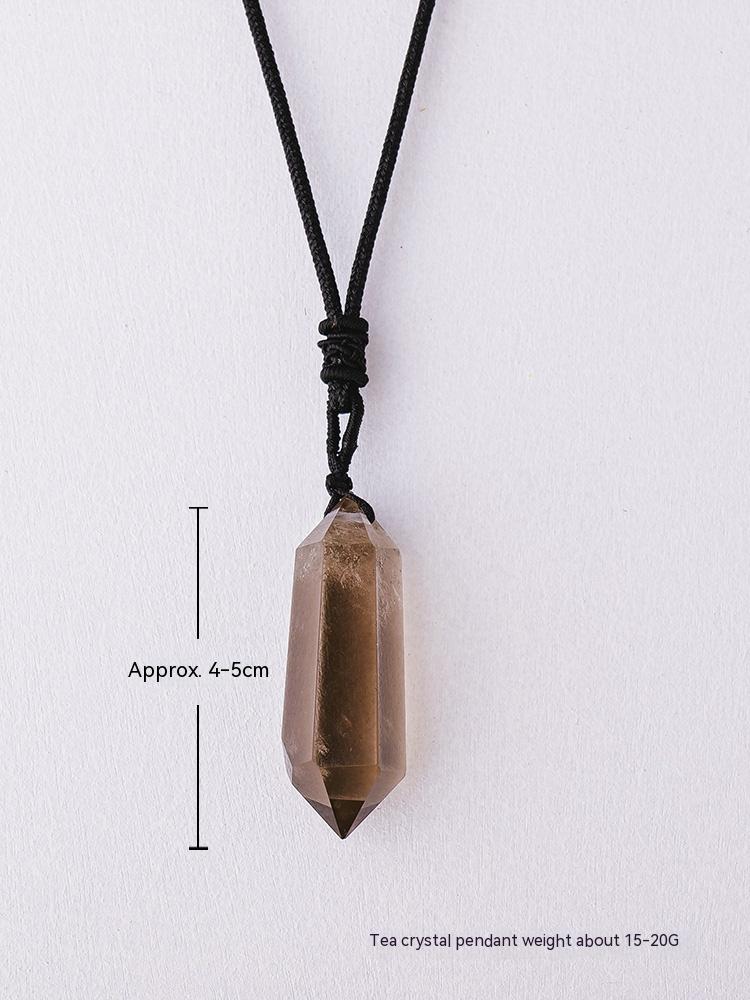 Loket prisma heksagon amethyst asli, kalung batu kasar, loket, barang kemas, hadiah 