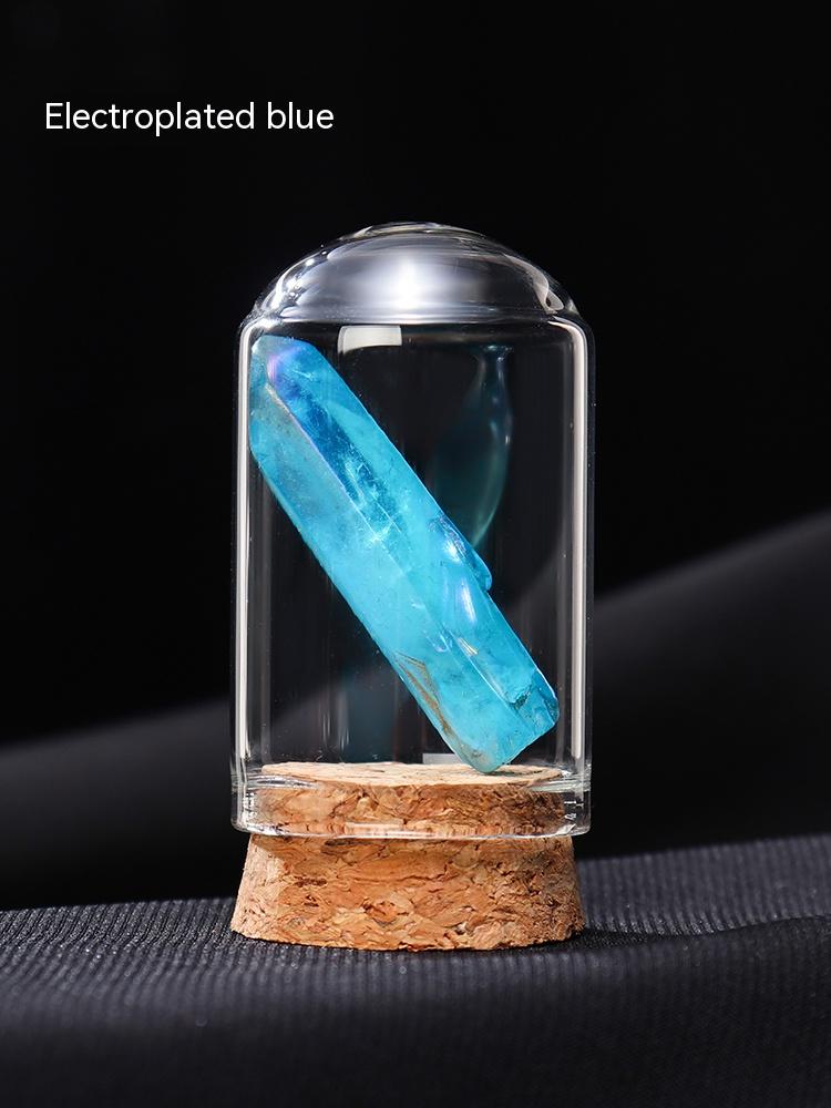 Natural white crystal rainbow ore specimen rock mineral raw stone decoration children dig small gemstone science fish tank