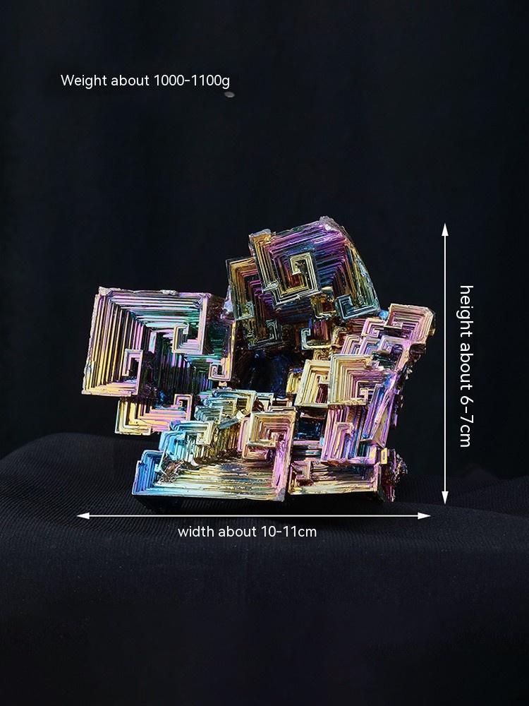 Natural bismuth ore raw stone bismuth crystal mineral chemical element colorful ore decorative metal ore standard strange stone decoration