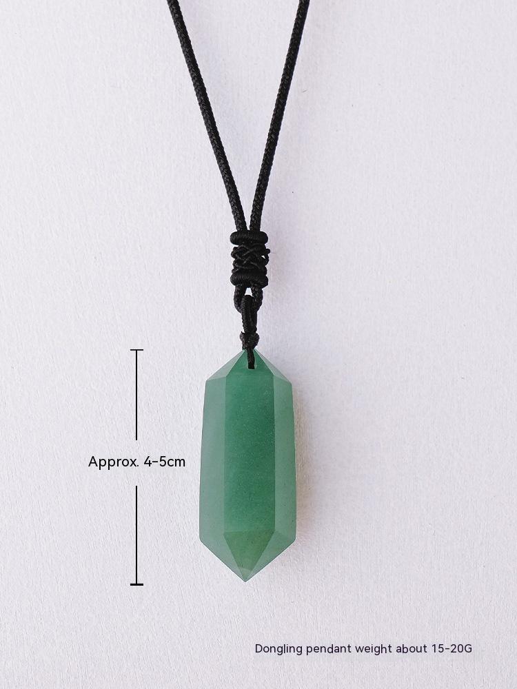 Loket prisma heksagon amethyst asli, kalung batu kasar, loket, barang kemas, hadiah 
