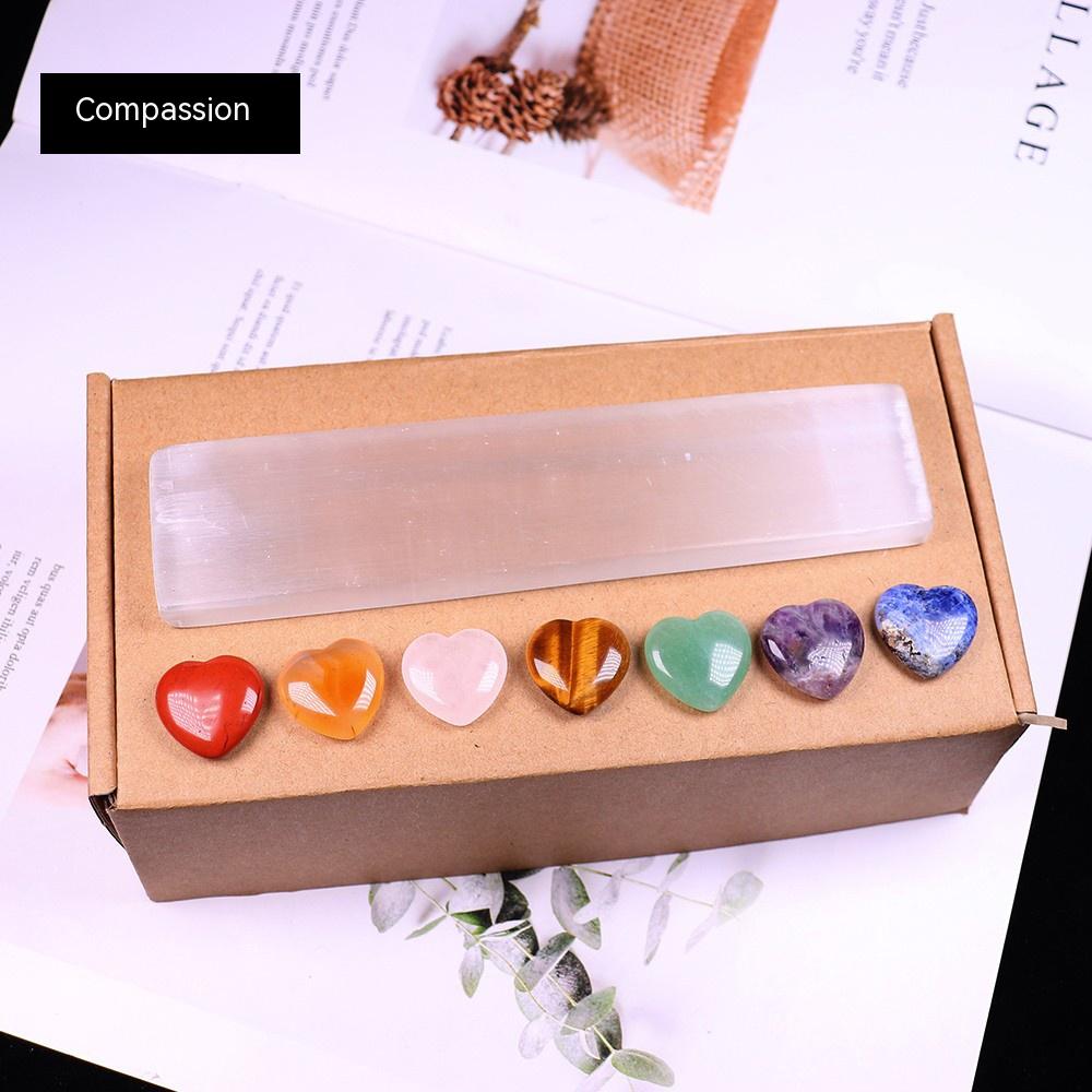 Bijih kristal asli, gabungan set batu asli, lajur kristal cinta, karya seni geometri buatan tangan, meja, ruang tamu, hiasan 
