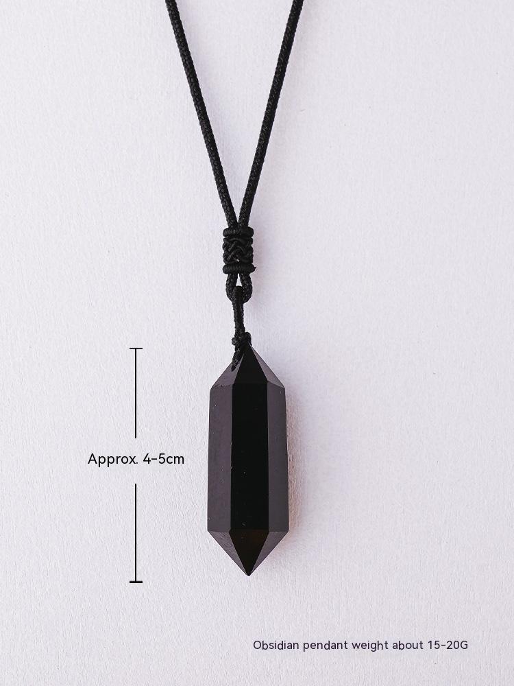 Loket prisma heksagon amethyst asli, kalung batu kasar, loket, barang kemas, hadiah 