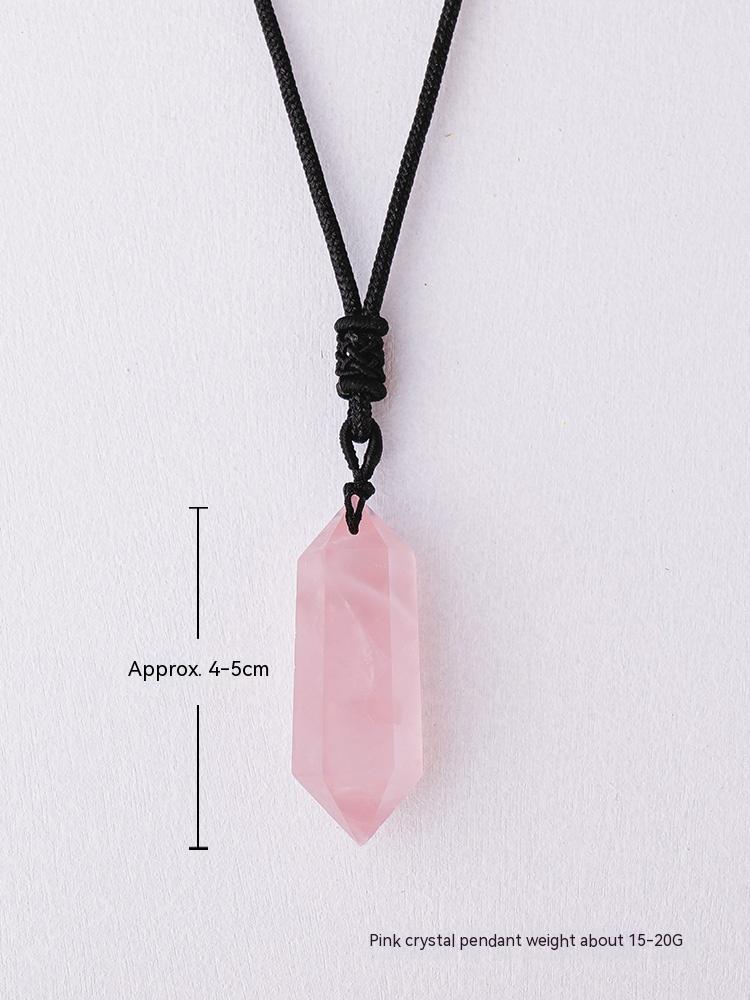 Loket prisma heksagon amethyst asli, kalung batu kasar, loket, barang kemas, hadiah 
