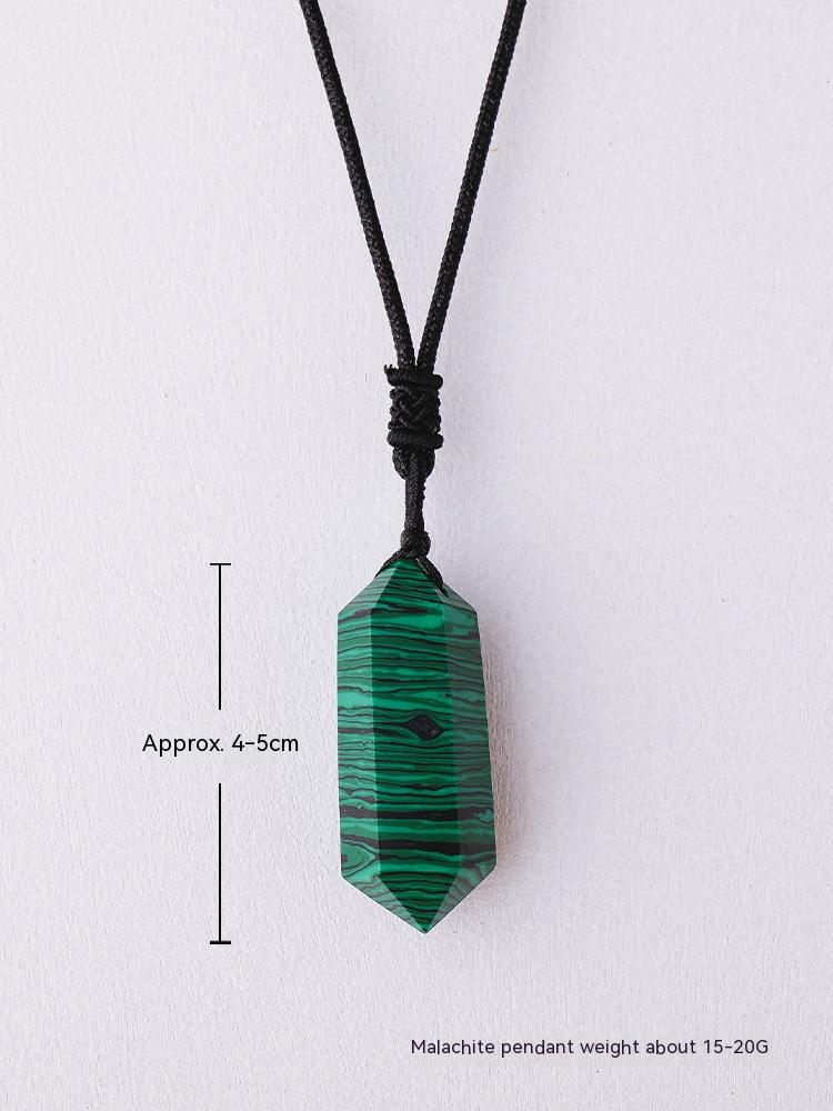 Loket prisma heksagon amethyst asli, kalung batu kasar, loket, barang kemas, hadiah 