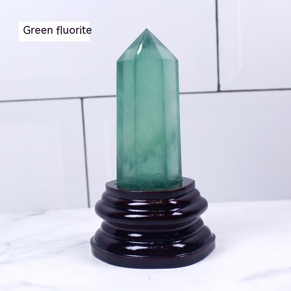 Natural Crystal Hexagonal Single-Pointed Rough, Ore, Crystal Column, Custom-Made Base, Home Decoration