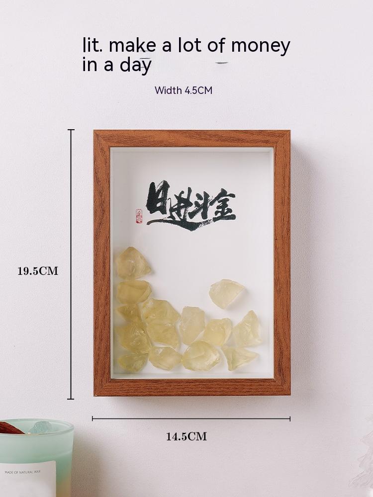 Natural crystal ore specimen raw stone jade agate rock purple gas east to the year of the rabbit decoration photo frame picture frame gift