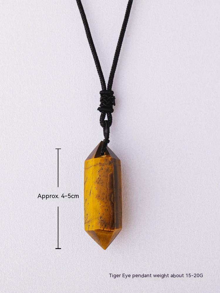 Loket prisma heksagon amethyst asli, kalung batu kasar, loket, barang kemas, hadiah 