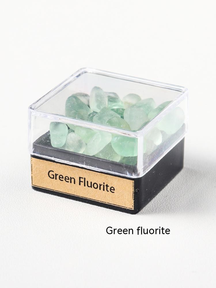 Natural crystal gravel ore specimen box rock mineral specimen decoration original stone crystal science teaching children's gift